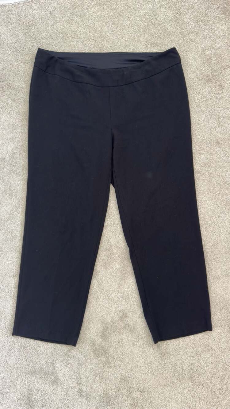 Investments Pants Size 18W S Black Pull On Crop Dress Career